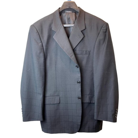 Manzini Uomo Mens Blazer Coat Jacket Single Breasted Long Sleeves Black Size 48R - Picture 1 of 5